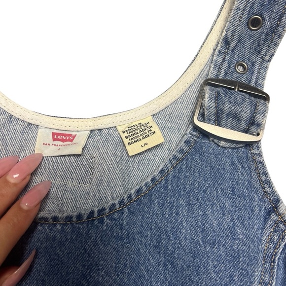 Levi's Aly Denim Jumper Jean Dress Medium Wash Size Large - Picture 4 of 7